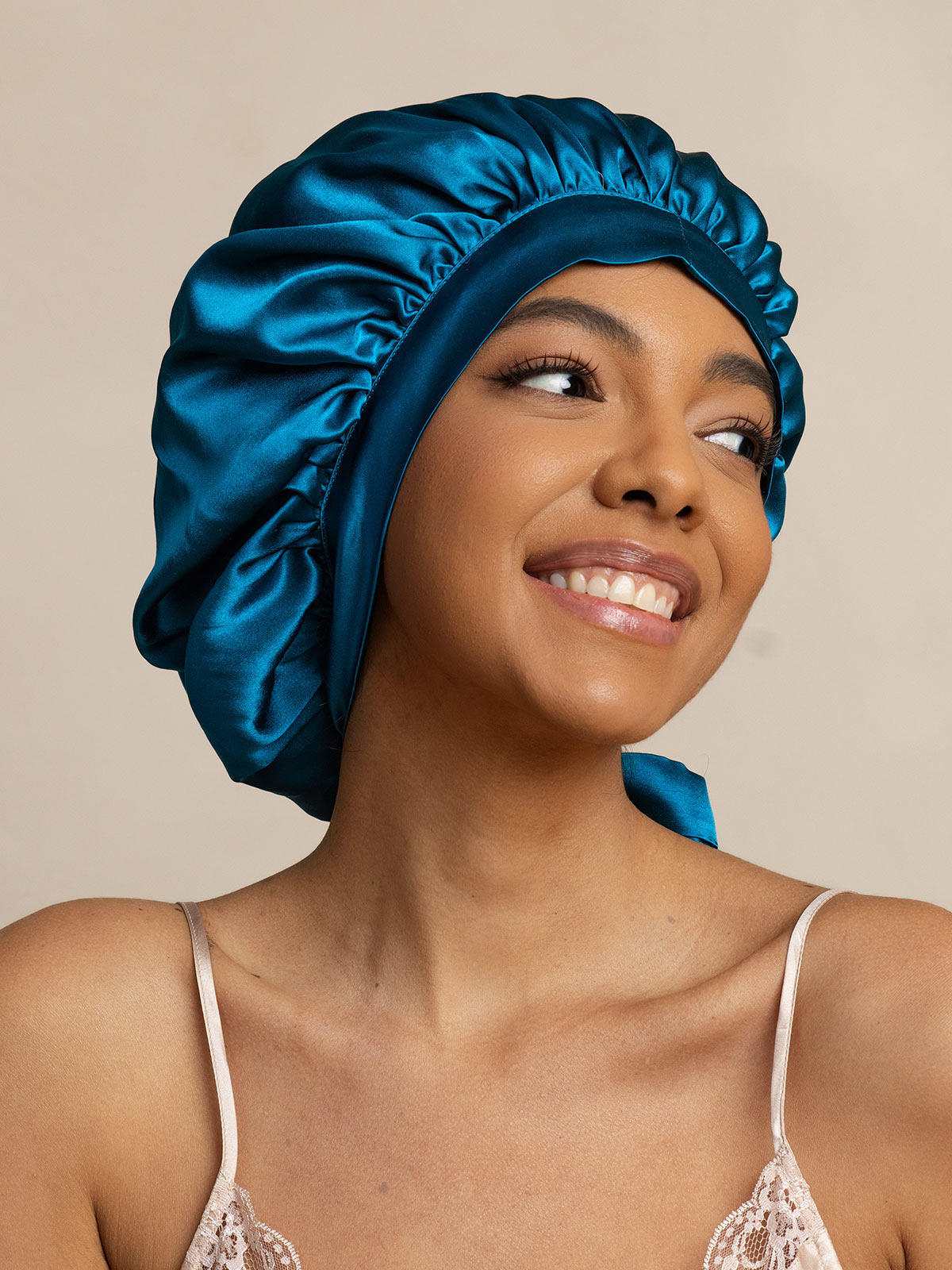 [Azul Real] SilkSilky-ES Seda Pura Sleep Cap 004