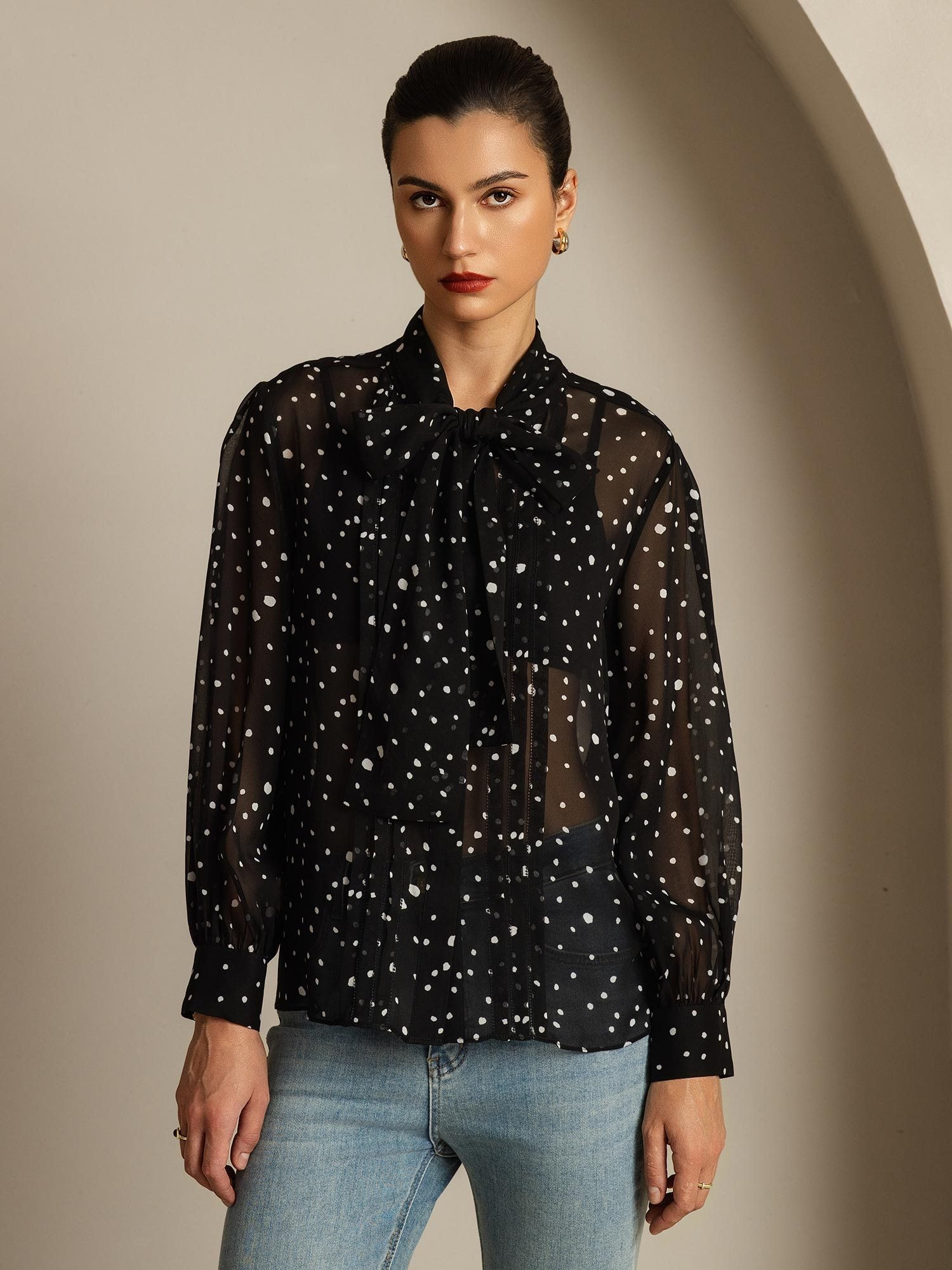 [Lunares] SilkSilky-ES Seda Pura Womens Shirt 003