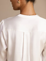 [Blanco] SilkSilky-ES Long Sleeve Blouse 005