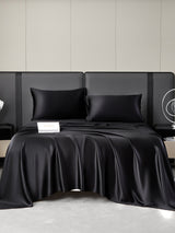 [Negro] SilkSilky-ES 19Momme Juego de ropa de cama 007