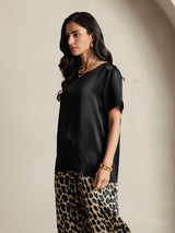 [Multi] SilkSilky-ES Seda Pura Manga corta Round Neck Pijamas de mujer 004