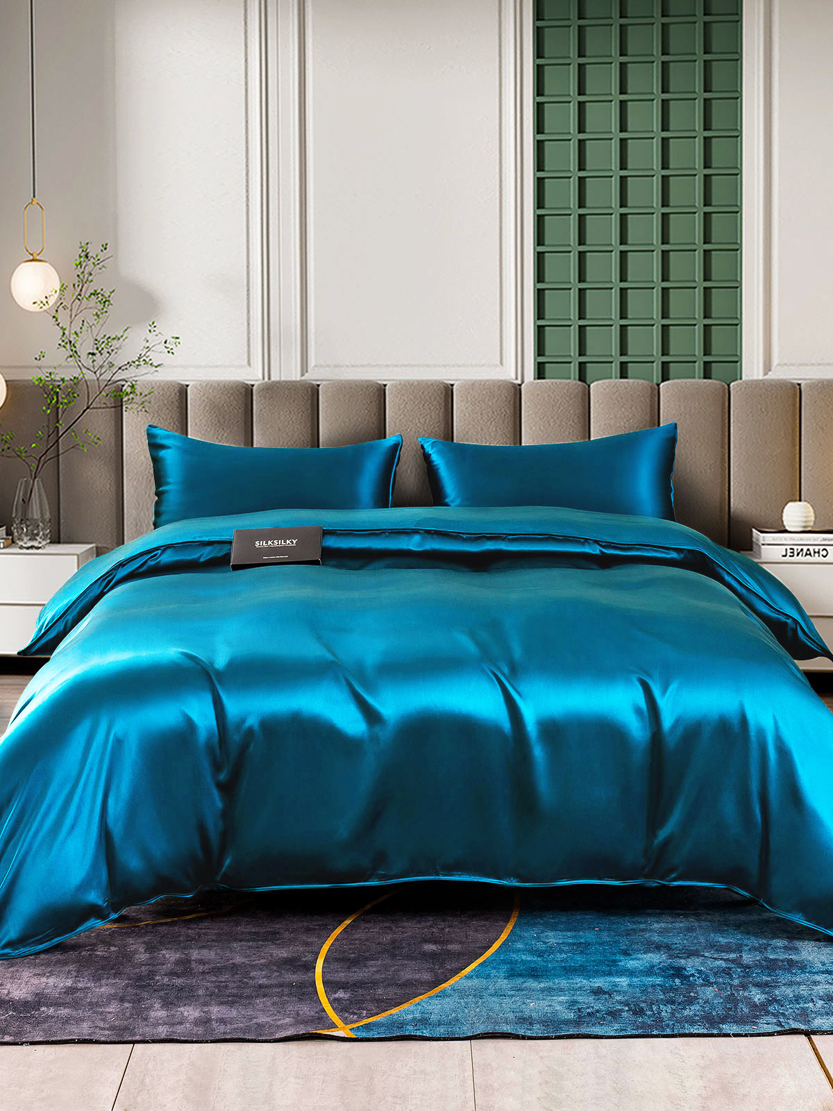 [Azul Real] SilkSilky-ES 25Momme Seda Pura Bedding Set 005