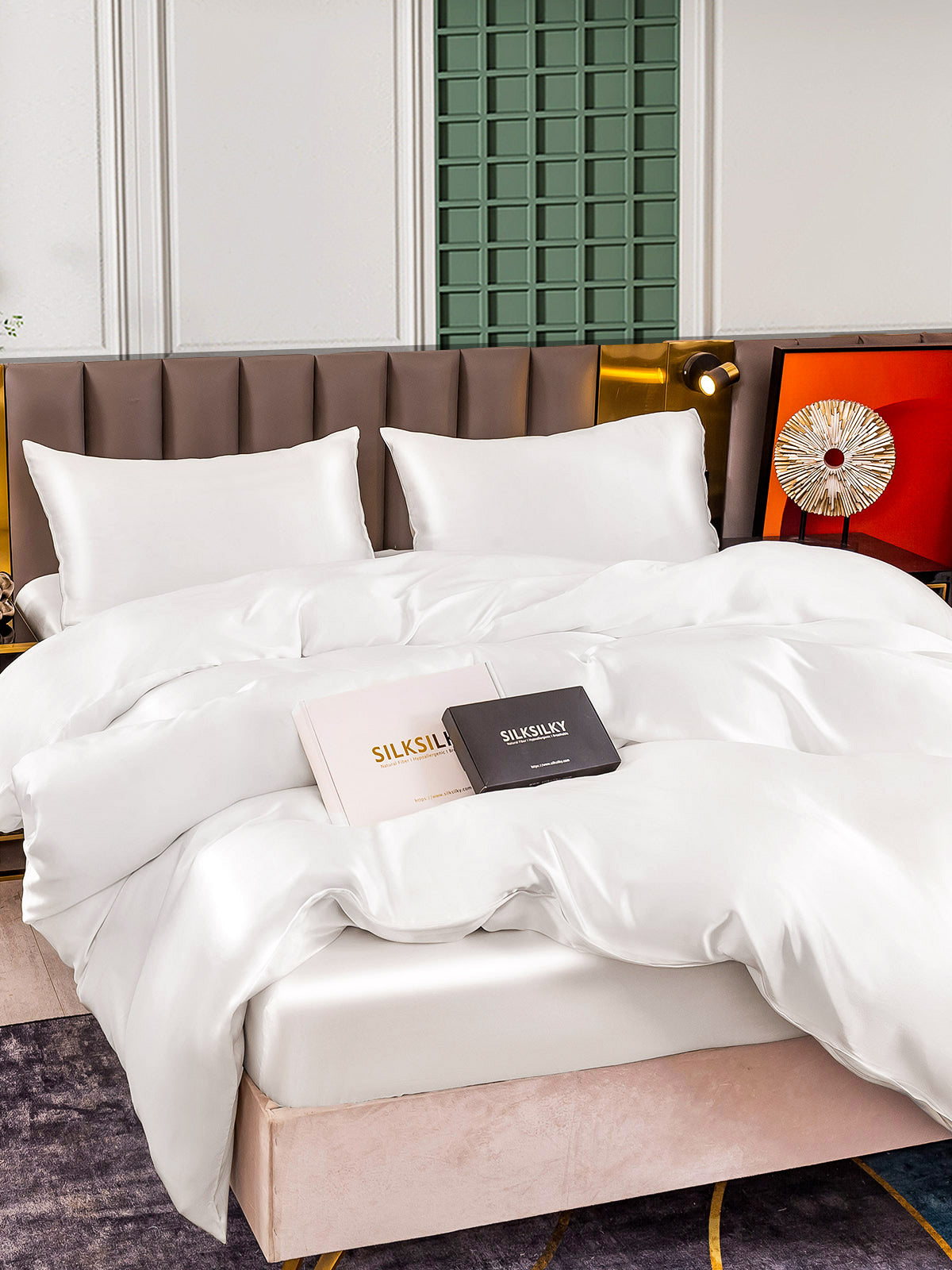 [Blanco] SilkSilky-ES 25Momme Seda Pura Bedding Set 003
