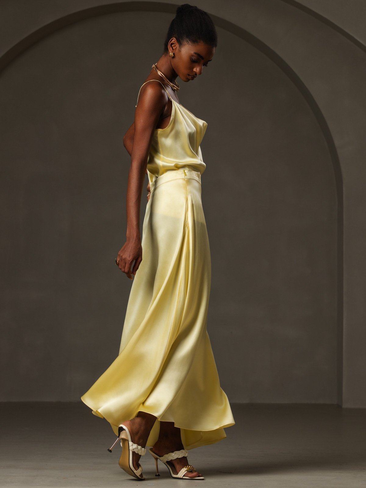 [Amarillo] SilkSilky-ES 19Momme Seda Camisoles 006