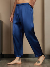 [Azul Oscuro] SilkSilky-ES Seda Pura Mens Sleep Bottoms 004