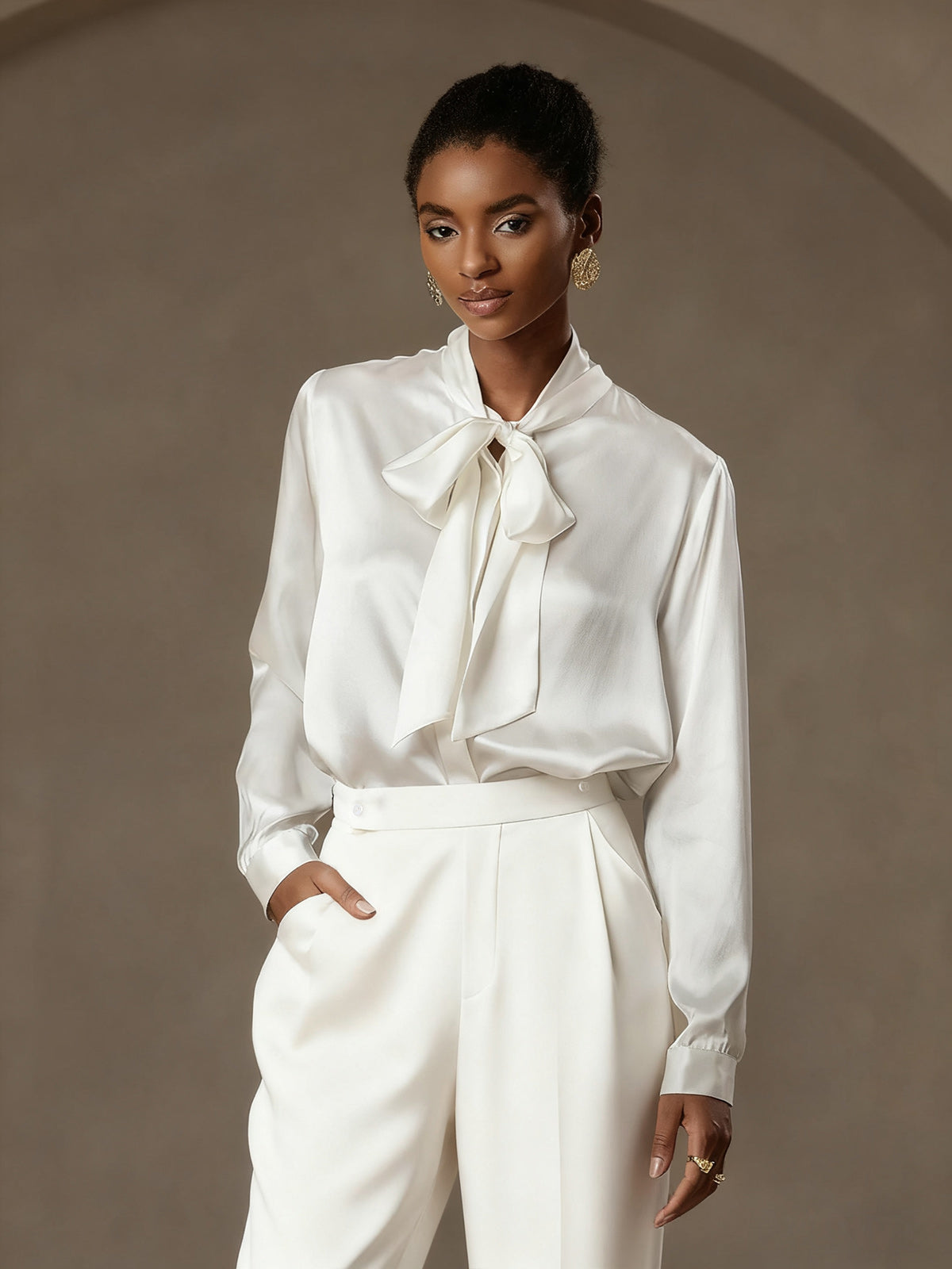 [Blanco] SilkSilky-ES 19Momme Seda Womens Pants 004