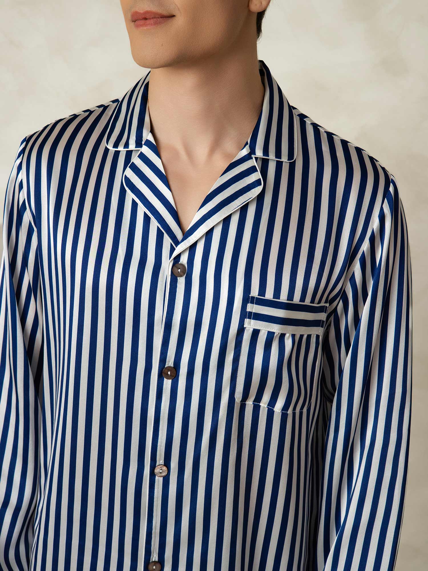 [Raya Marina] SilkSilky-ES 19Momme Seda Pura Mens Pajamas 006