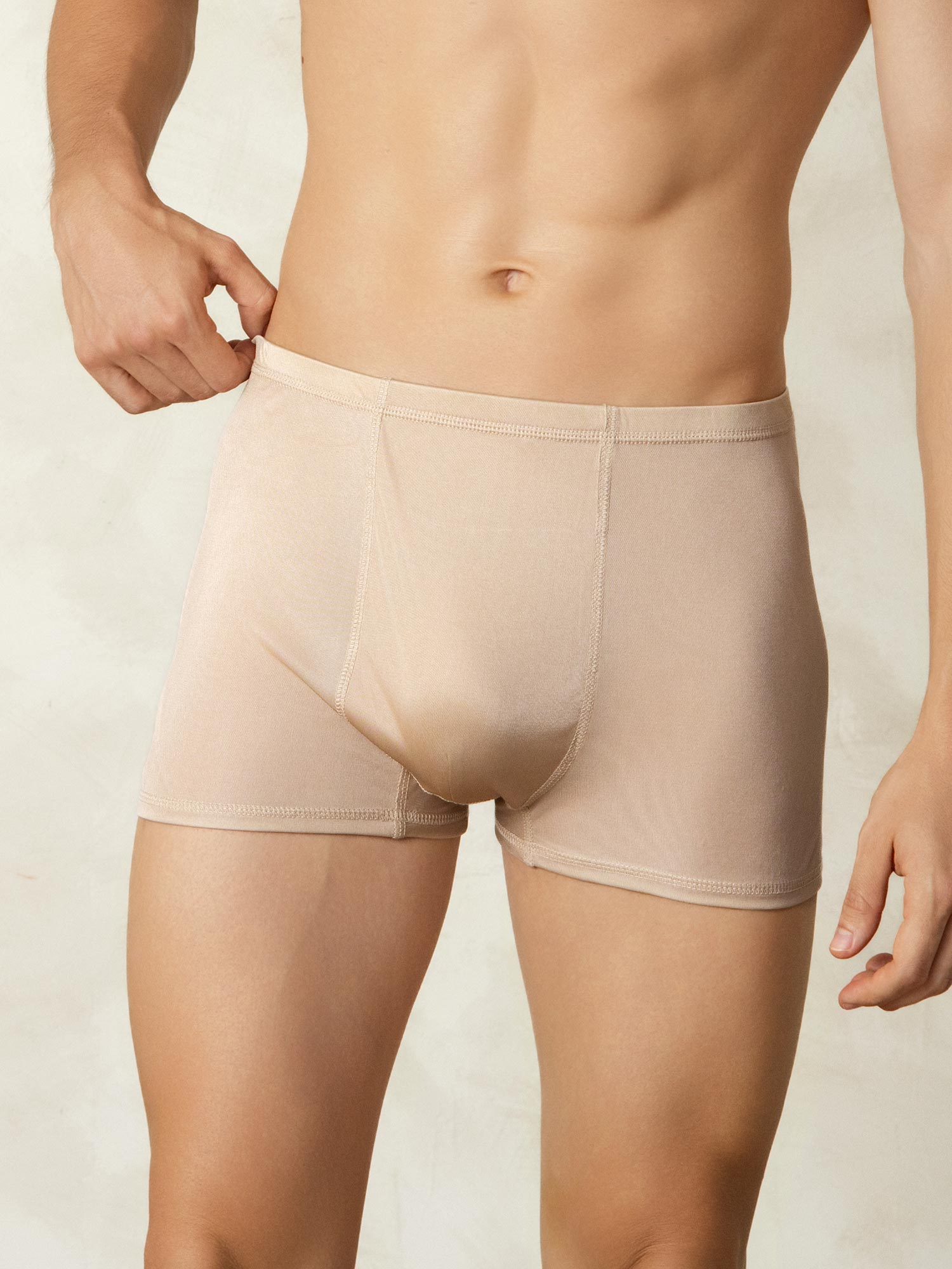 [Beige] SilkSilky-ES Tejido de seda Mens Underwear 003