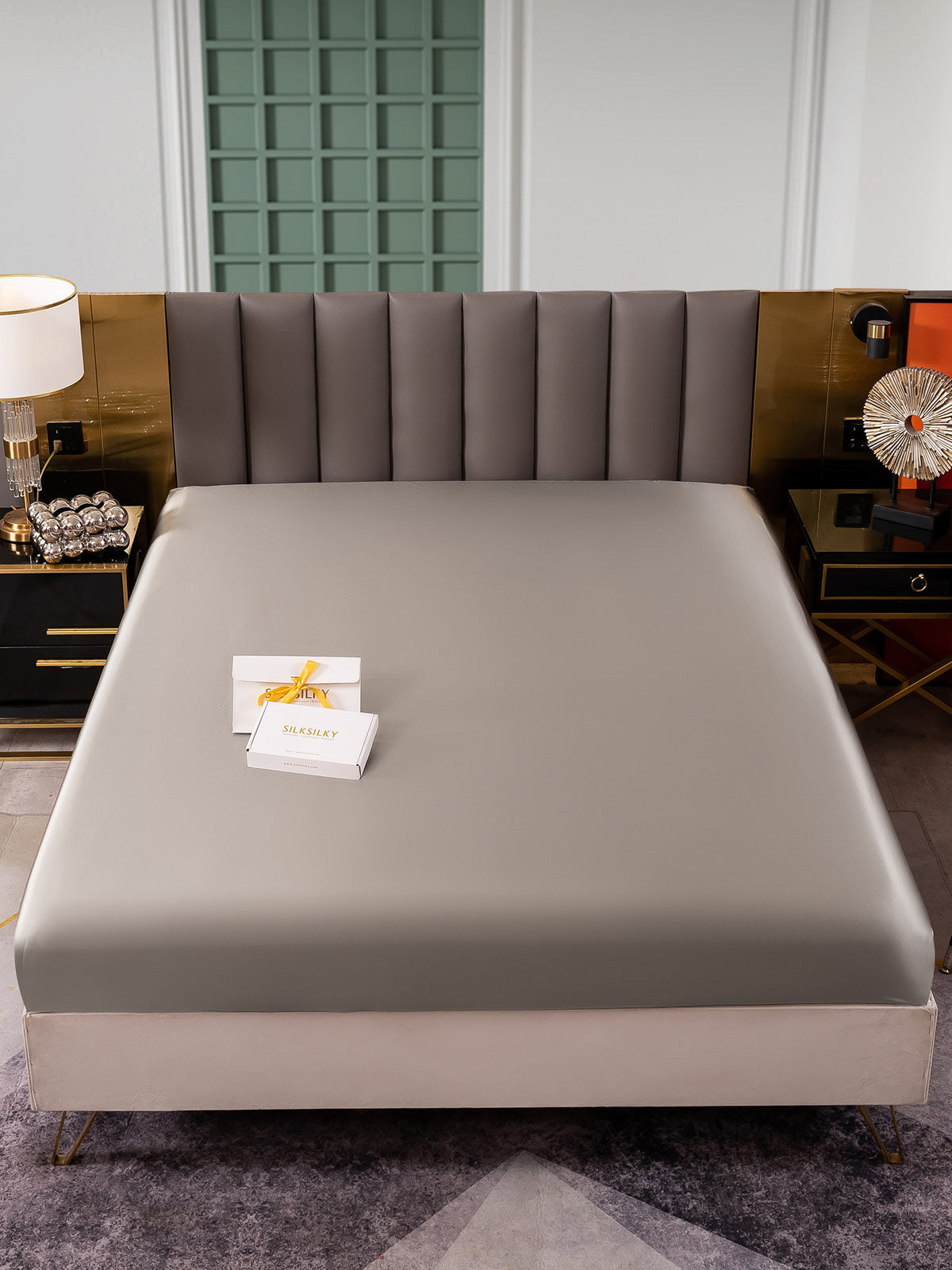 [Gris] SilkSilky-ES 25Momme Seda Pura Sheet 002
