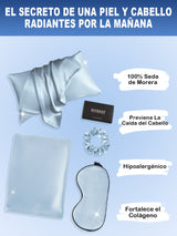 [Azul Claro] SilkSilky-ES 19Momme Seda Pura Pillowcase Set 002