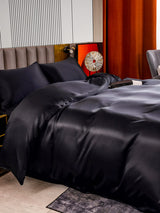 [Negro] SilkSilky-ES 22Momme Juego de ropa de cama 003