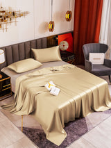 [Beige] SilkSilky-ES 19Momme Juego de ropa de cama 001