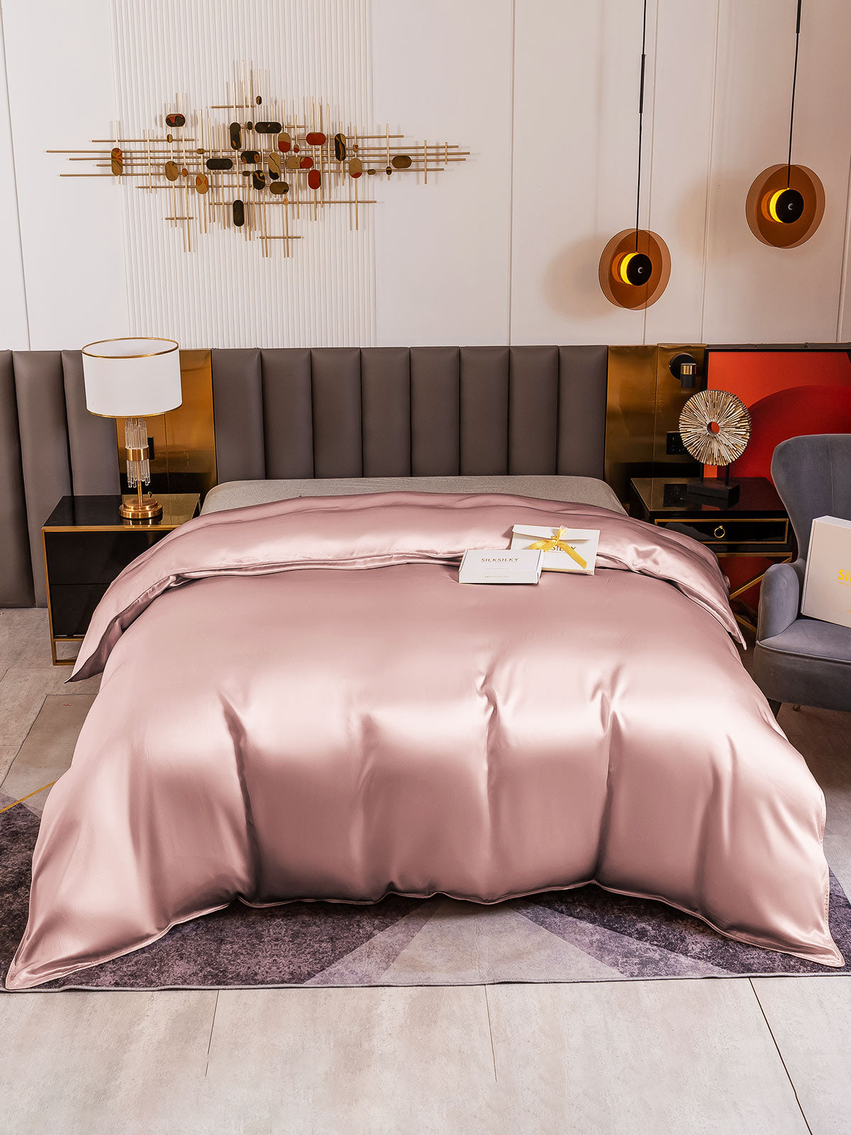 [Malva Pálido] SilkSilky-ES 19Momme Seda Pura Duvet Cover 002