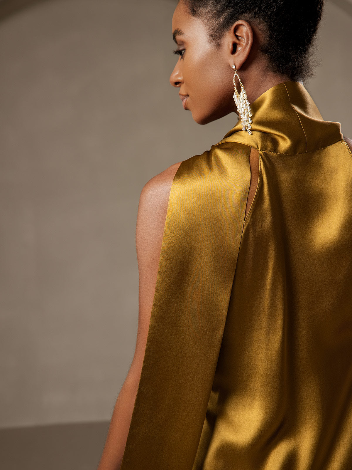 [Marrón] SilkSilky-ES 19Momme Sin mangas Vestido 002