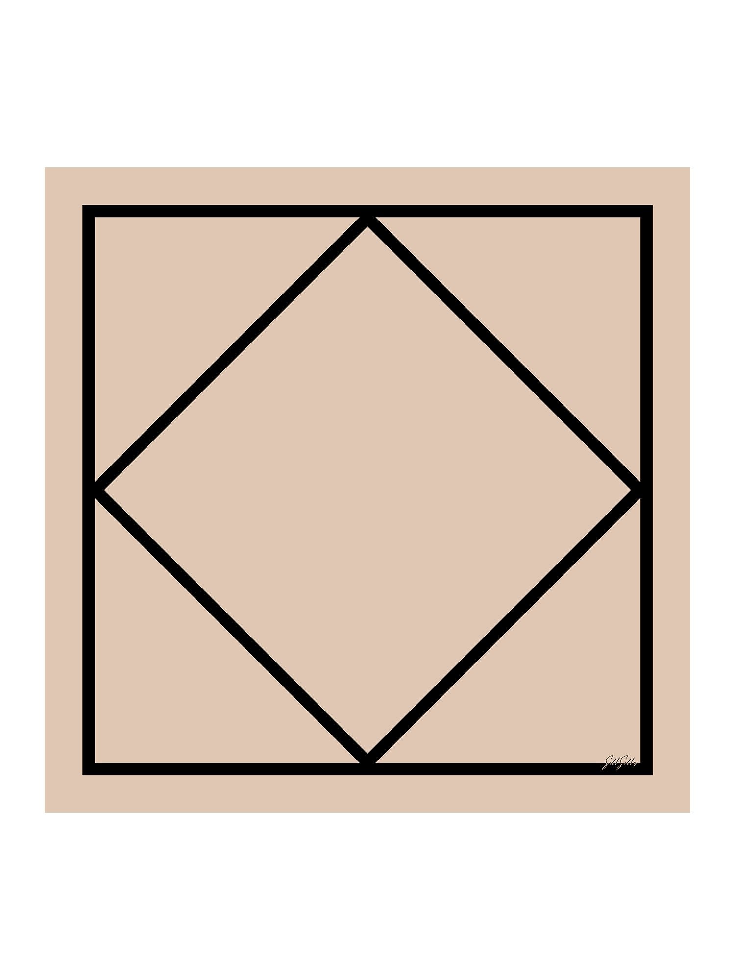 [Cuadrado Beige] SilkSilky-ES Bufanda 001