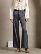 [Gris Oscuro] SilkSilky-ES 19Momme Seda Womens Pants 001,