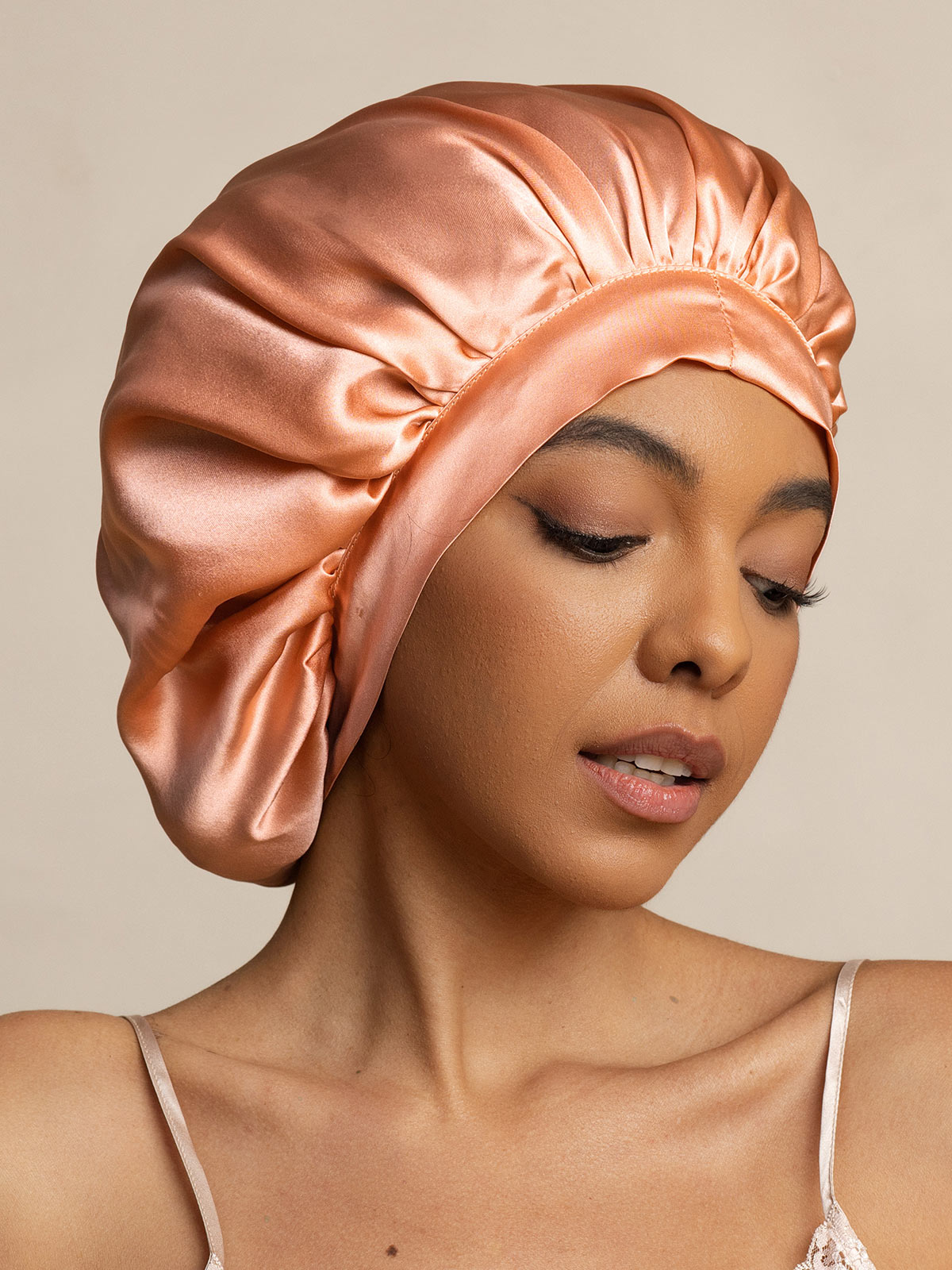 [Rosa Coral] SilkSilky-ES Seda Pura Sleep Cap 001