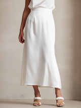 [Blanco] SilkSilky-ES 19Momme Falda 001