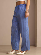 [Raya Diplomática Azul] SilkSilky-ES Womens Pants 004