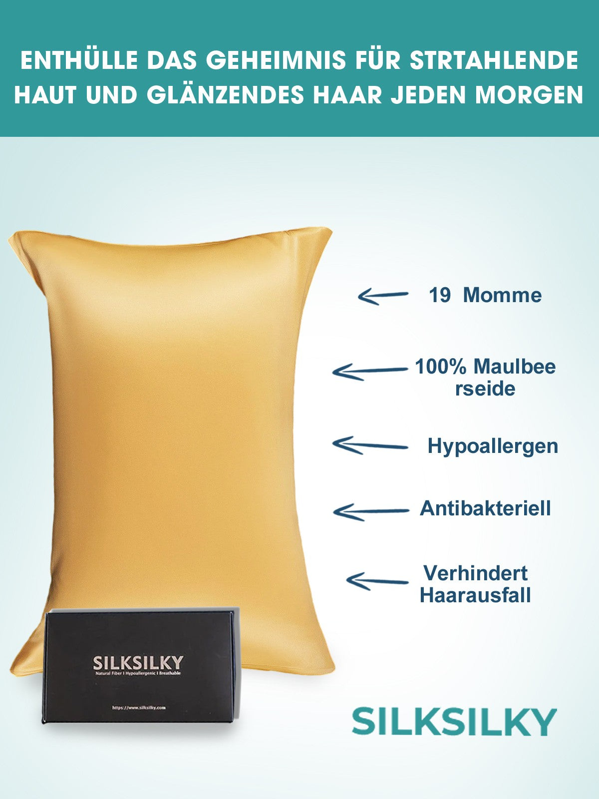 [Champán] SilkSilky-ES 19Momme Seda Pura Pillowcase 002