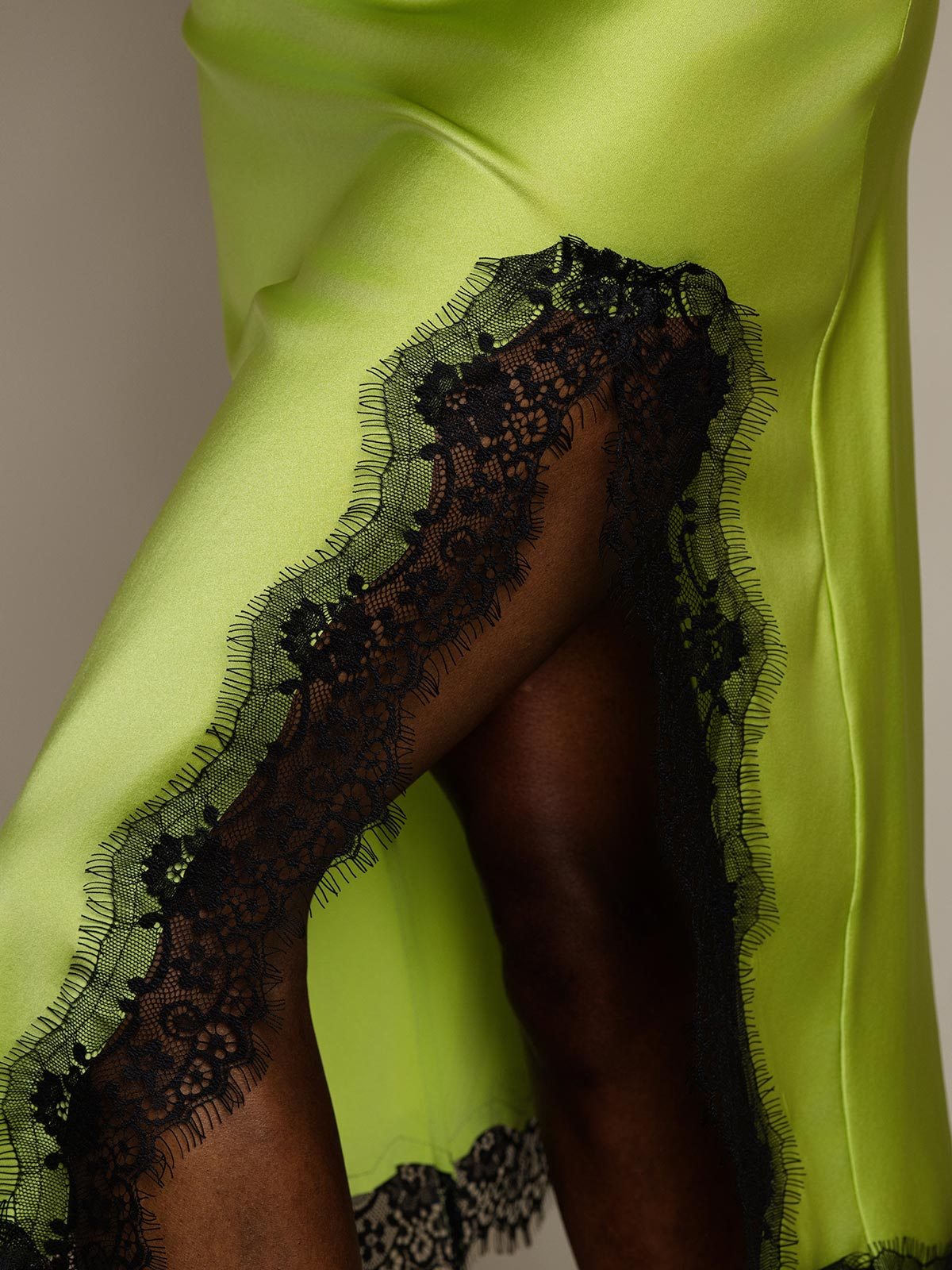 [Menta Verde] SilkSilky-ES 19Momme Seda Split Falda 007