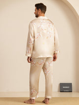 [Champán] SilkSilky-ES Long Sleeve Notch Collar Pijamas de hombre 002