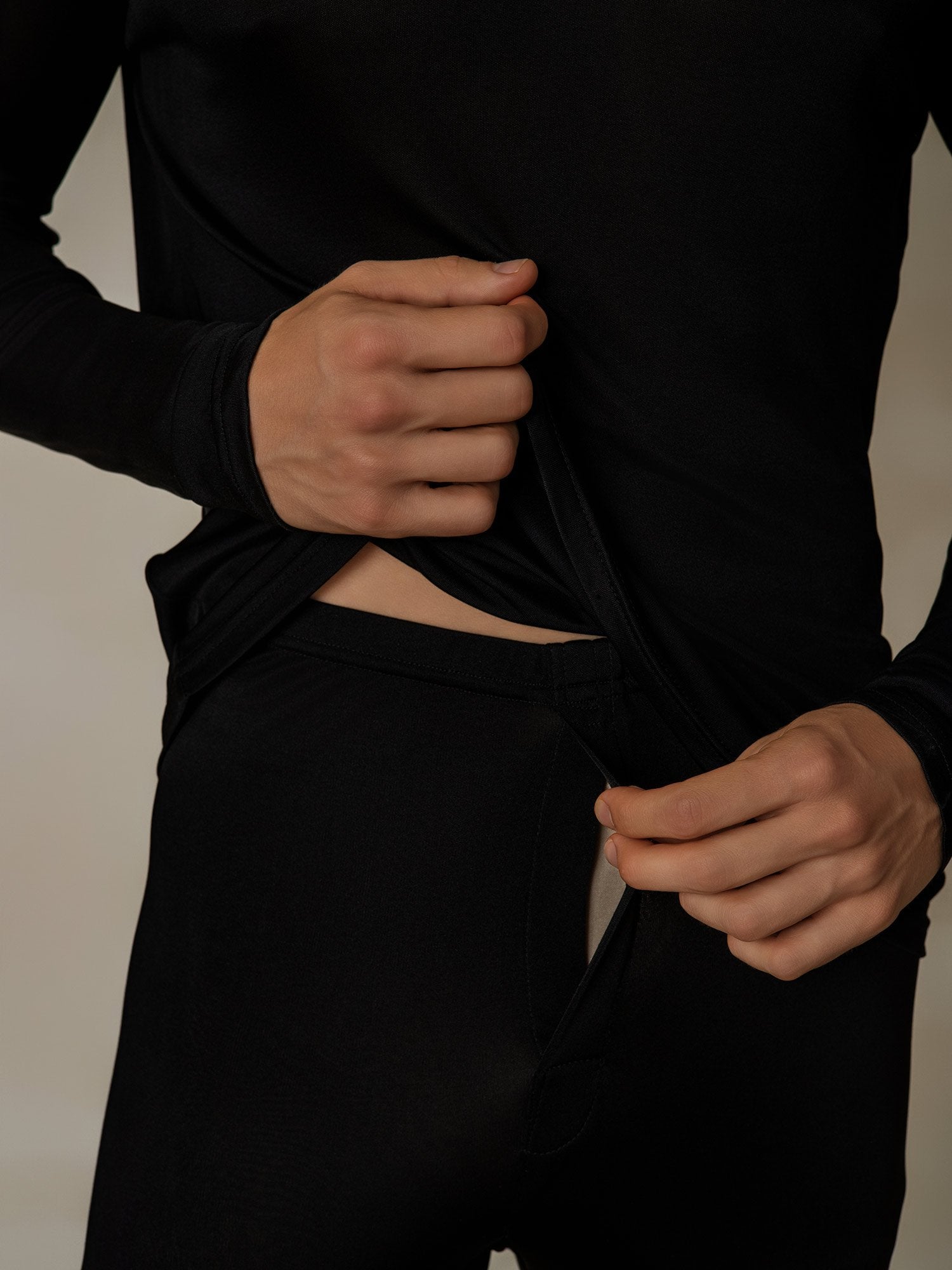 [Negro] SilkSilky-ES Seda Mens Pajamas 005