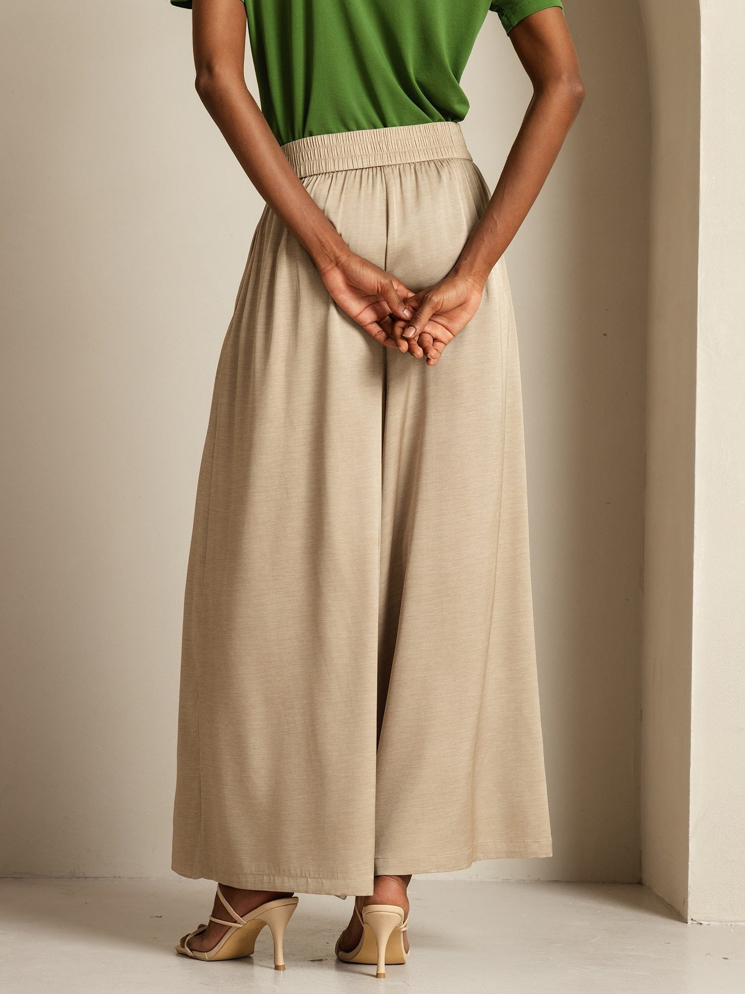 [MarrónClaro] SilkSilky-ES 19Momme Seda Womens Pants 002