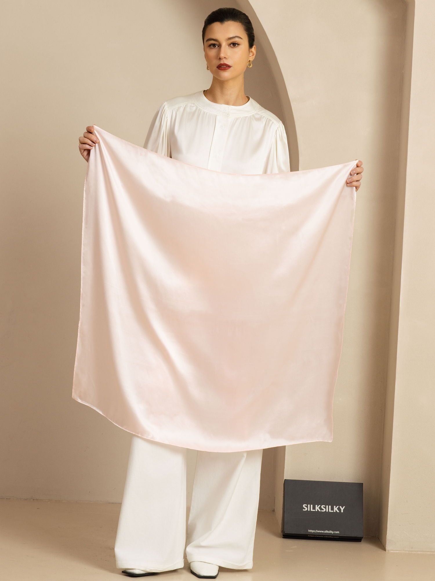 [RosaClaro] SilkSilky-ES Seda Scarf 002