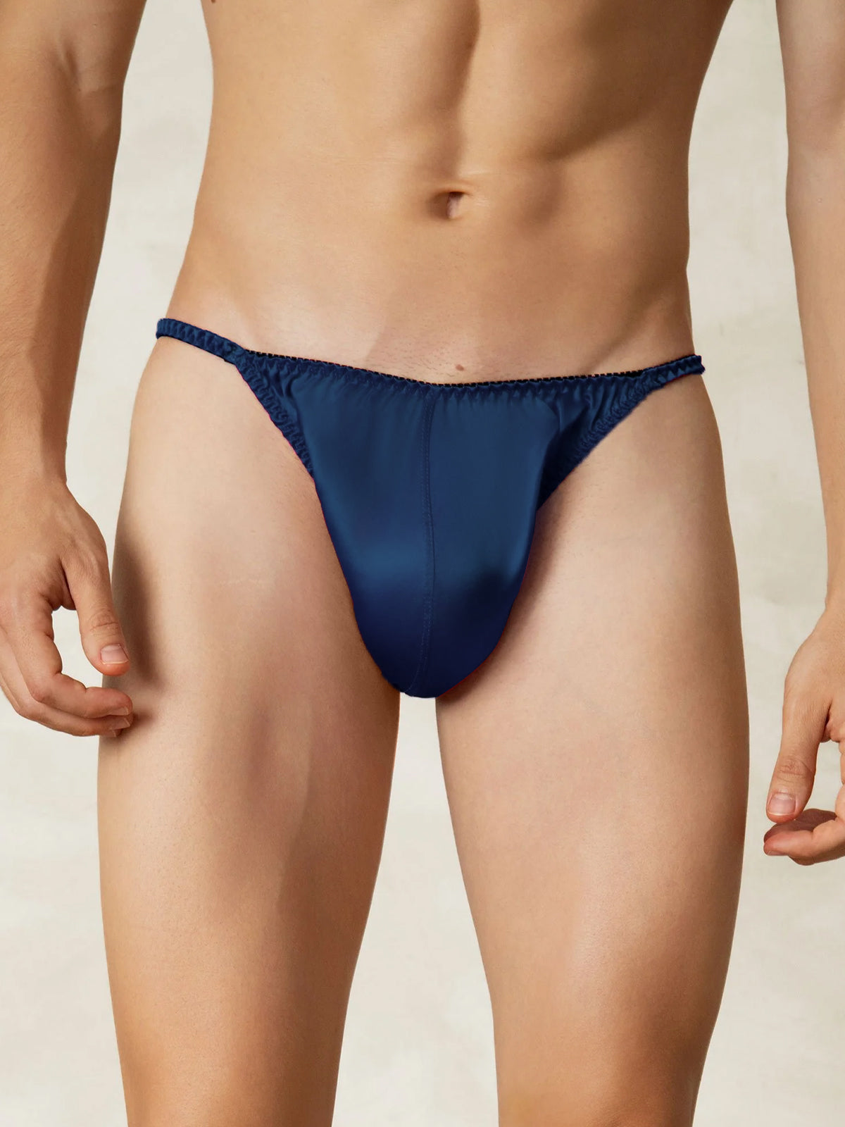 [Azul Oscuro] SilkSilky-ES Seda Pura Mens Underwear 003