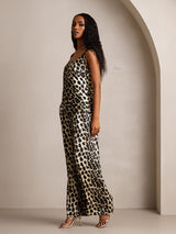 [Leopardo] SilkSilky-ES Seda Pura Cuello Barco Conjunto de tirantes 005,