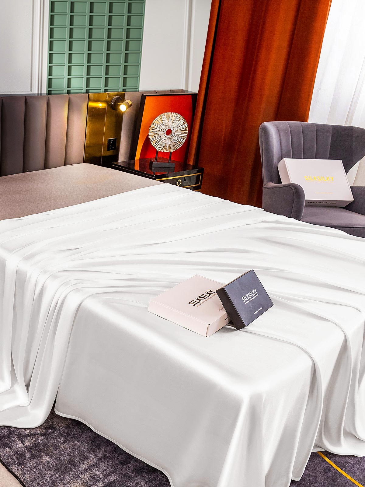 [Blanco] SilkSilky-ES 25Momme Seda Pura Sheet 003