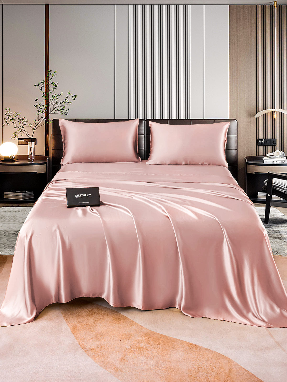 [Malva Pálido] SilkSilky-ES 22Momme Seda Pura Bedding Set 001