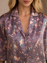 [Palma Rosa] SilkSilky-ES Half Sleeve Lapel Collar Pijamas de mujer 005