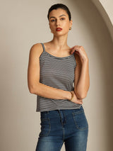 [Raya Negra] SilkSilky-ES Square Neck Top de tirantes 003