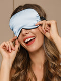 SilkSilky ES 19Momme Seda Pura Eye Mask AzulClaro 002