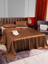 [Café] SilkSilky-ES 22Momme Juego de ropa de cama 004