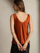 [Caramelo] SilkSilky-ES Sleeveless V Neck Top de tirantes 003
