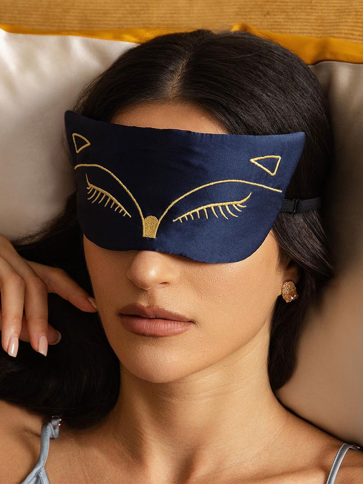 [AzulOscuro] SilkSilky-ES Seda Pura Eye Mask 004