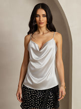 [Plata] SilkSilky-ES Spaghetti Strap Cowl Neck Top de tirantes 001