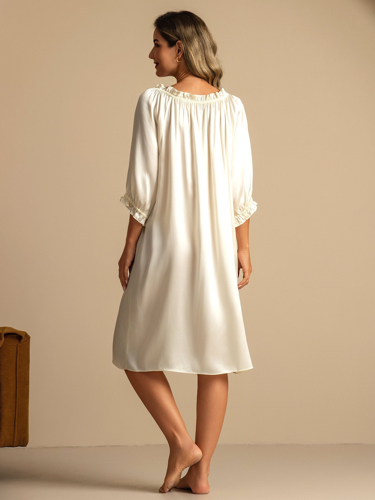 [Blanco] SilkSilky-ES Seda Pura Nightgown 002