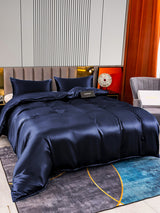 [Azul Oscuro] SilkSilky-ES 22Momme Seda Pura Bedding Set 004,