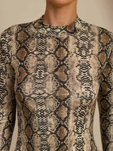 [Piel De Serpiente] SilkSilky-ES Manga larga Cuello Simulacro Camisetas de Mujer 006