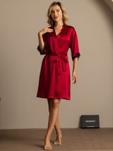 [Vino] SilkSilky-ES Half Sleeve Bata de mujer 003