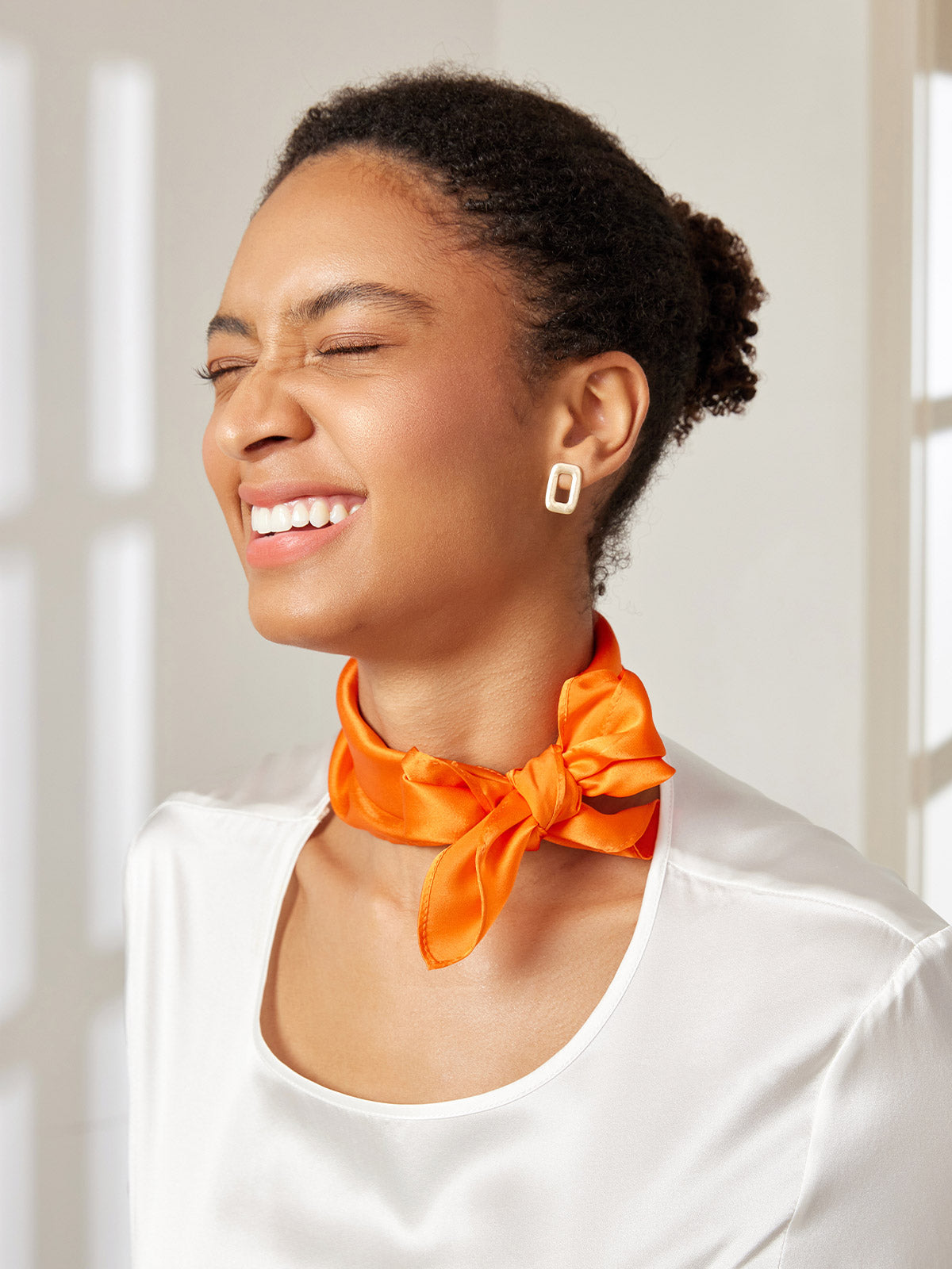 [Naranja] SilkSilky-ES Seda Pura Scarf 001