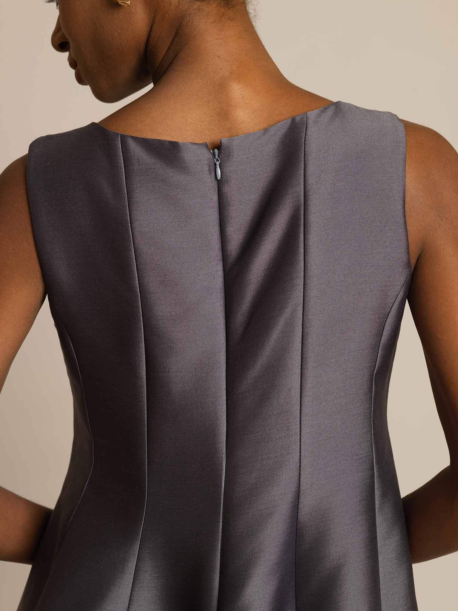 [Gris] SilkSilky-ES 32Momme Silk-Wool Blend Dress 004,