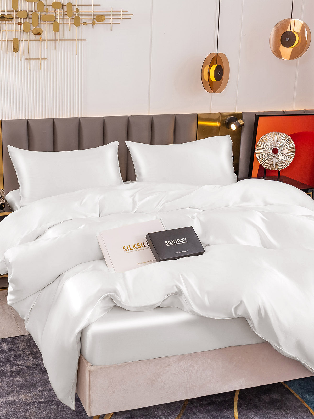 [Blanco] SilkSilky-ES 19Momme Seda Pura Bedding Set 005