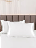 SilkSilky-ES 30Momme Seda Pura Pillowcase Blanco 001