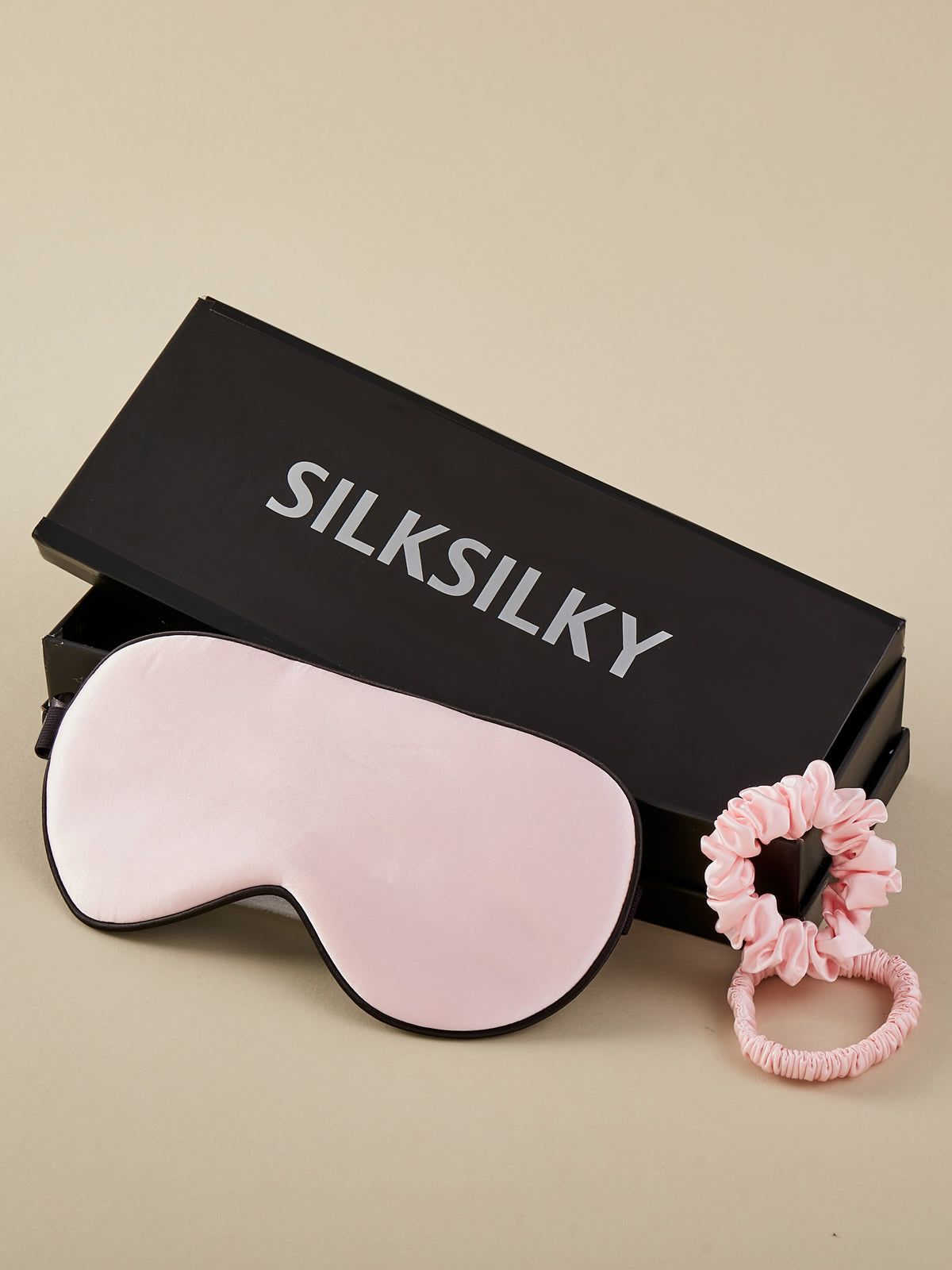 SilkSilky ES 19Momme Seda Pura Eye Mask Rosa 001