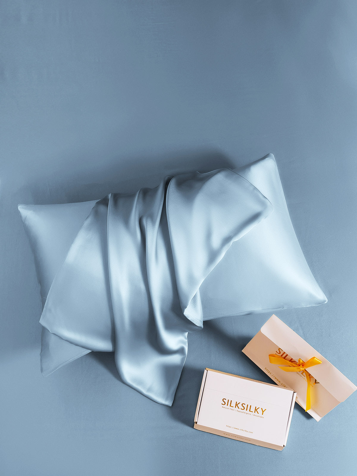 [Azul Claro] SilkSilky-ES 19Momme Seda Pura Pillowcase 005